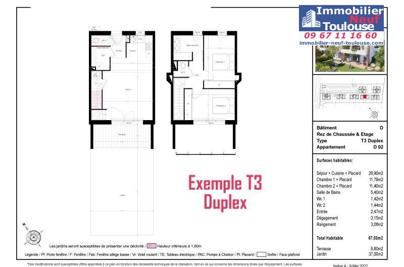 Appartements neufs à Toulouse Saint Simon - Programmes immobiliers neufs Prism Les Jardins Saint-Simon