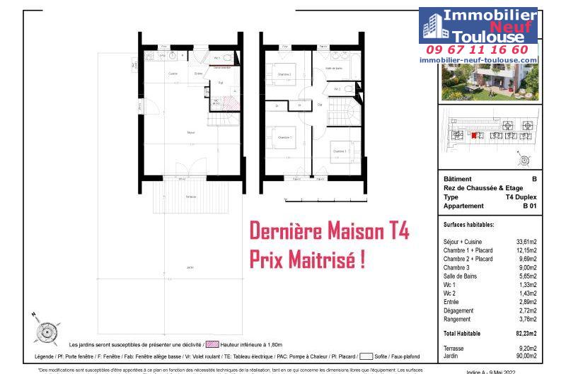 Maisons neuves à Toulouse Saint Simon - Programmes immobiliers neufs Prism Les Jardins Saint-Simon