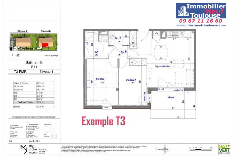 Appartements neufs à Toulouse Croix Daurade - Programmes immobiliers neufs ECLISSE BRS Apostrophe