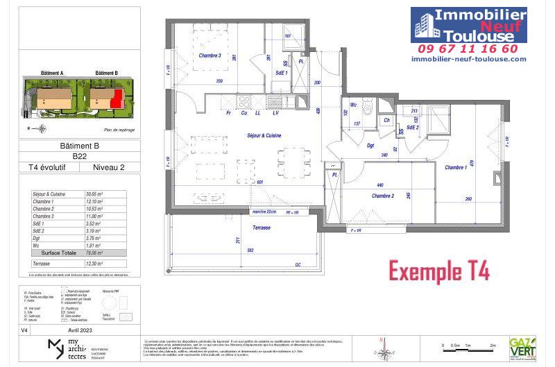 Appartements neufs à Toulouse Croix Daurade - Programmes immobiliers neufs ECLISSE BRS Apostrophe