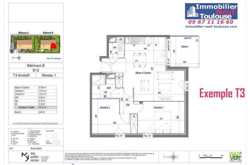 Appartements neufs à Toulouse Croix Daurade - Programmes immobiliers neufs ECLISSE BRS Apostrophe