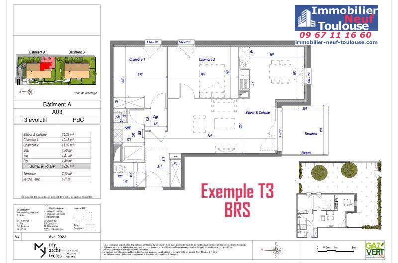 Appartements neufs BRS (Bail Réel Solidaire) Croix Daurade - Programmes immobiliers neufs ECLISSE BRS Apostrophe