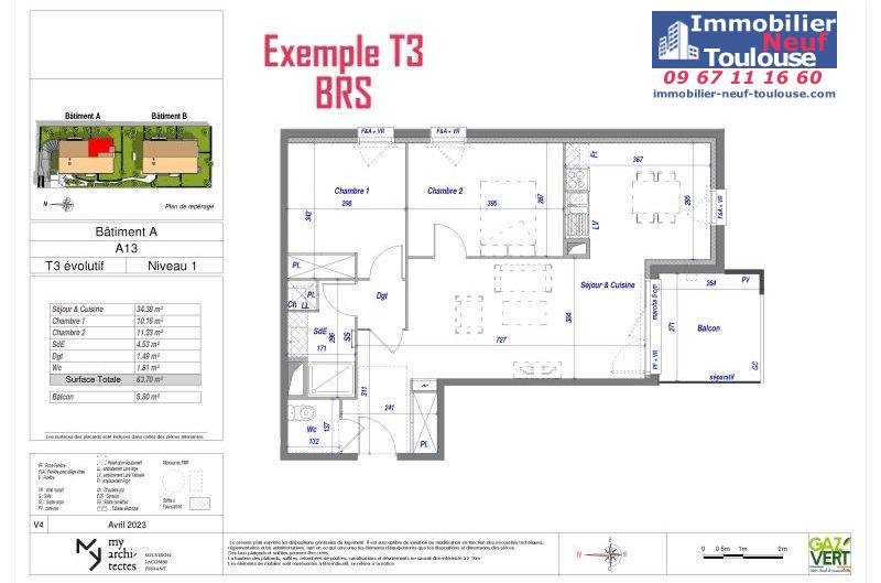 Appartements neufs BRS (Bail Réel Solidaire) Croix Daurade - Programmes immobiliers neufs ECLISSE BRS Apostrophe