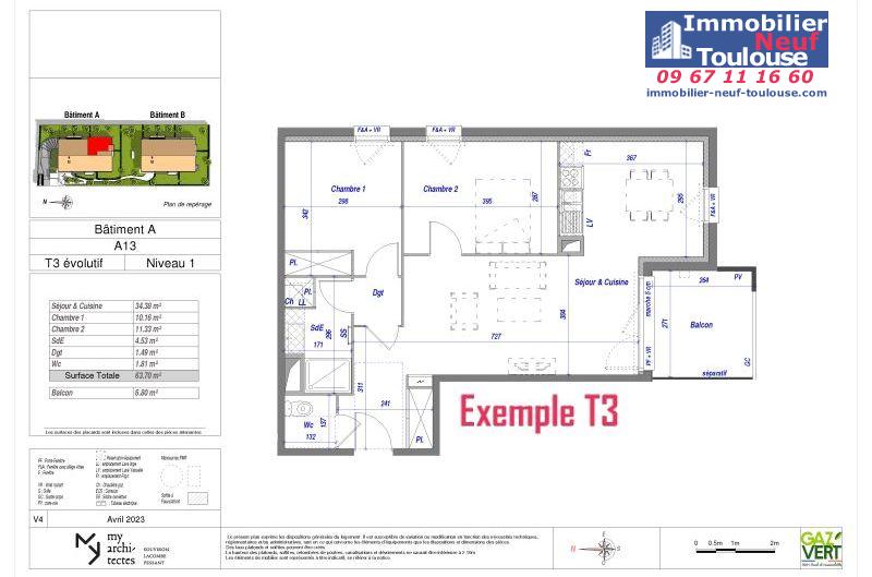 Appartements neufs à Toulouse Croix Daurade - Programmes immobiliers neufs ECLISSE BRS Apostrophe