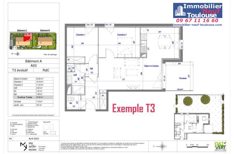 Appartements neufs à Toulouse Croix Daurade - Programmes immobiliers neufs ECLISSE BRS Apostrophe