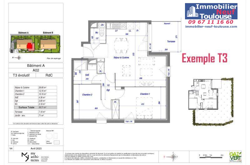 Appartements neufs à Toulouse Croix Daurade - Programmes immobiliers neufs ECLISSE BRS Apostrophe