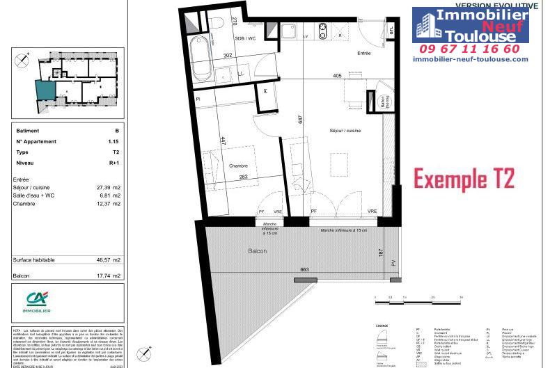 Appartements neufs à Toulouse Côte Pavée - Programmes immobiliers neufs Credit agricole tresaur