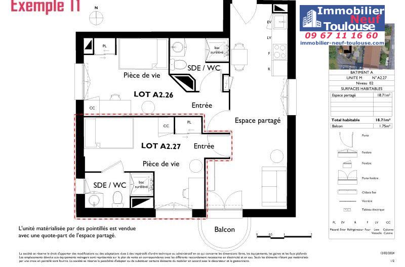 Studios étudiants LMNP neufs à Toulouse Saint Cyprien - Programmes immobiliers neufs LP Promotion STUDENTLY TOULOUSE ST CYPRIEN //