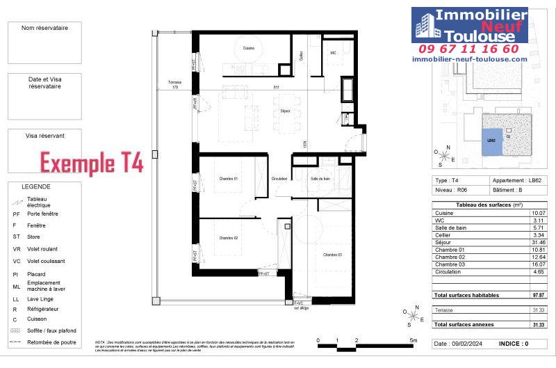 Appartements neufs à Blagnac - Programmes immobiliers neufs Vinci CARRE DES CEDRES