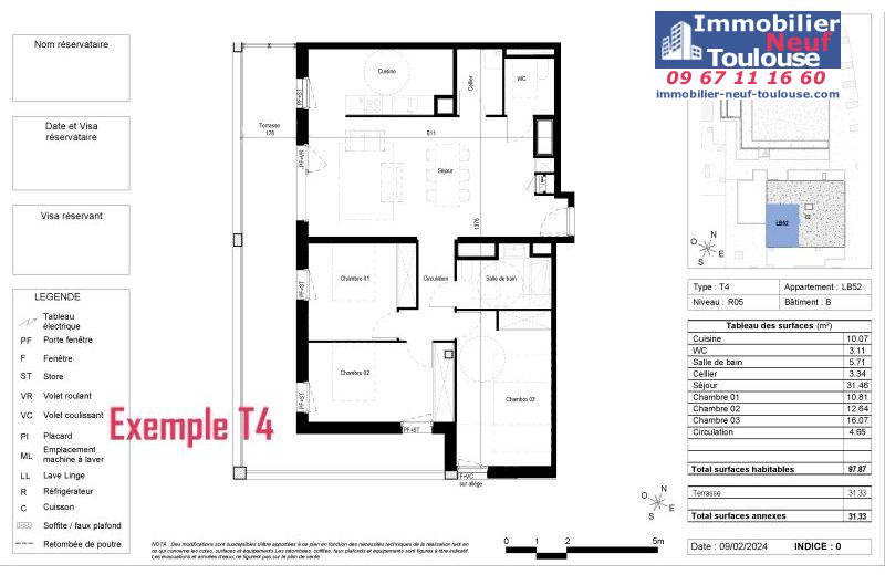 Appartements neufs à Blagnac - Programmes immobiliers neufs Vinci CARRE DES CEDRES