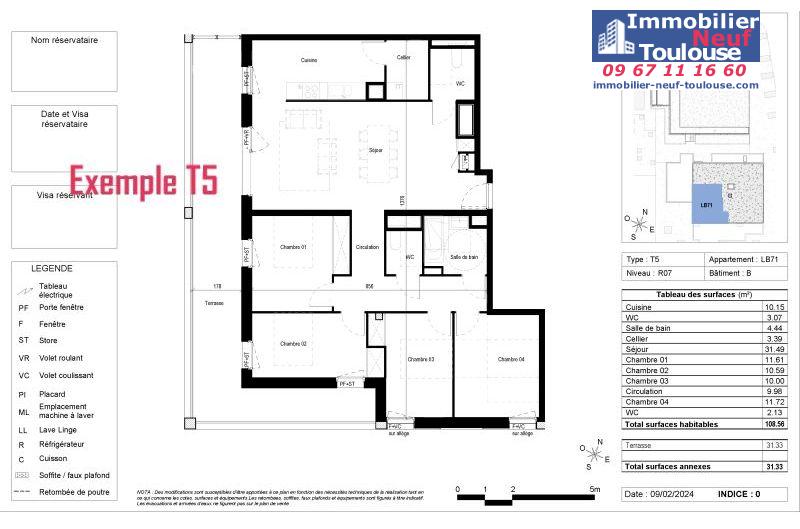 Appartements neufs à Blagnac - Programmes immobiliers neufs Vinci CARRE DES CEDRES
