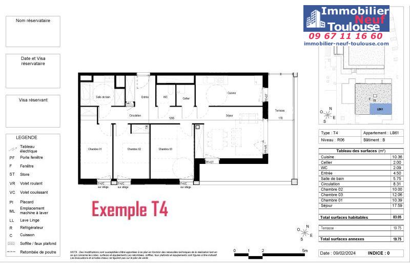 Appartements neufs à Blagnac - Programmes immobiliers neufs Vinci CARRE DES CEDRES