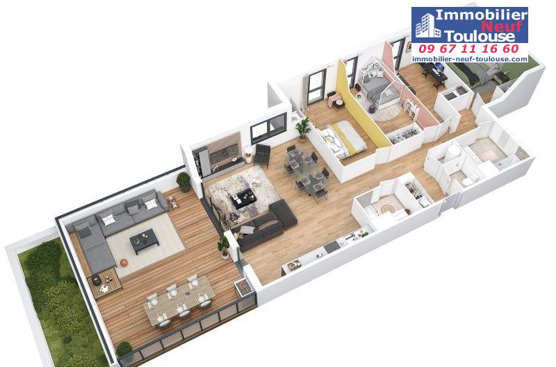 Appartements neufs à Toulouse Terrasse - Programmes immobiliers neufs Sogeprom parc ormeau