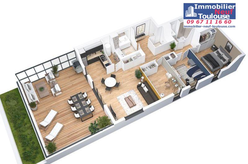 Appartements neufs à Toulouse Terrasse - Programmes immobiliers neufs Sogeprom parc ormeau