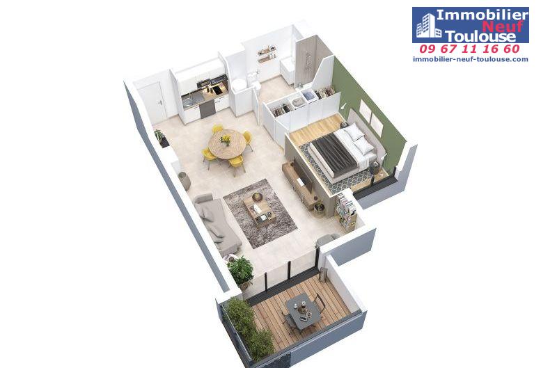 Appartements neufs à Toulouse Terrasse - Programmes immobiliers neufs Sogeprom parc ormeau