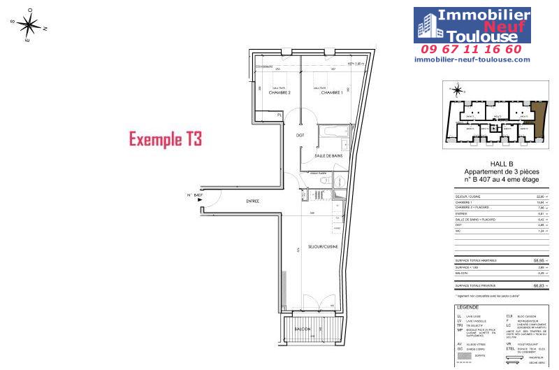 Appartements neufs à Toulouse Barrière De Paris - Programmes immobiliers neufs Cogedim Rosae
