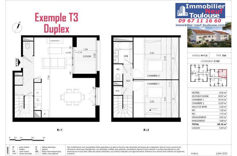 Appartements neufs à Blagnac - Programmes immobiliers neufs Prism parc grenadine /