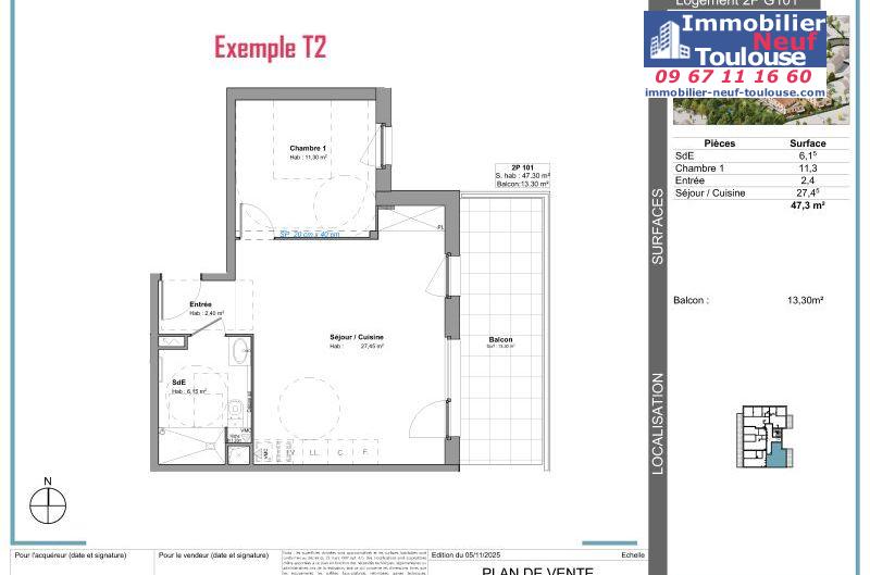 Appartements neufs à Tournefeuille - Programmes immobiliers neufs Stradim Rives du lac