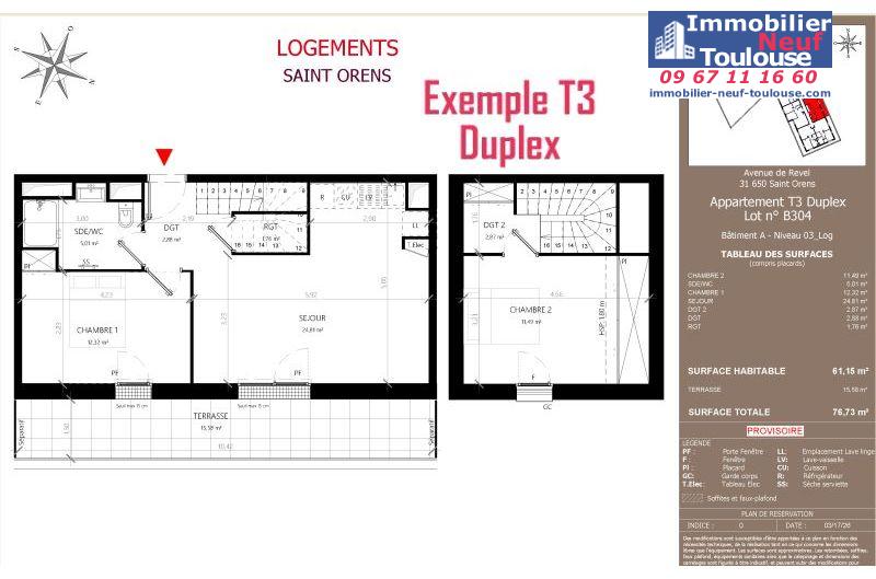 Appartements neufs à Saint-orens-de-gameville - Programmes immobiliers neufs LNC Nouveaux constructeurs Coeur Saint O