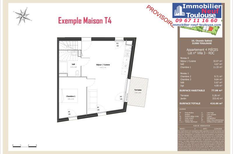 Maisons neuves à Toulouse Lardenne - Programmes immobiliers neufs LNC Nouveaux constructeurs Le Domaine du Marronnier