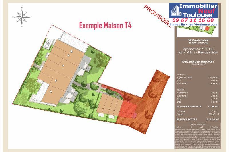 Maisons neuves à Toulouse Lardenne - Programmes immobiliers neufs LNC Nouveaux constructeurs Le Domaine du Marronnier