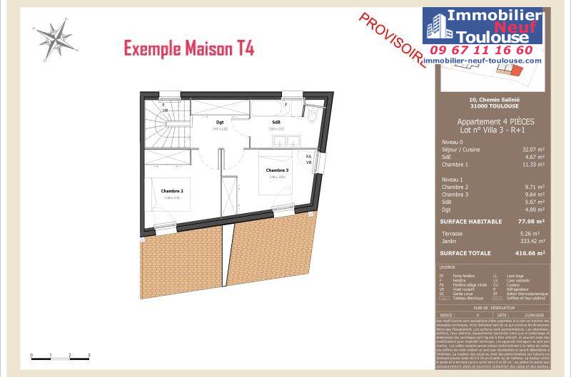Maisons neuves à Toulouse Lardenne - Programmes immobiliers neufs LNC Nouveaux constructeurs Le Domaine du Marronnier