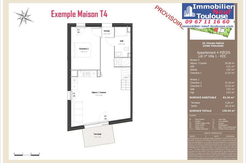 Maisons neuves à Toulouse Lardenne - Programmes immobiliers neufs LNC Nouveaux constructeurs Le Domaine du Marronnier