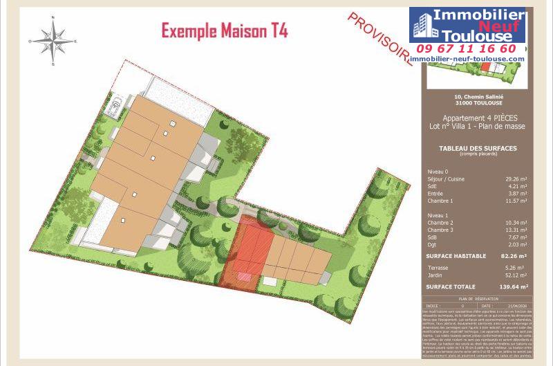 Maisons neuves à Toulouse Lardenne - Programmes immobiliers neufs LNC Nouveaux constructeurs Le Domaine du Marronnier