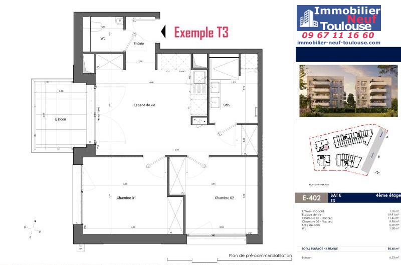 Appartements neufs à Toulouse Saint Michel - Programmes immobiliers neufs EM Carré d'art