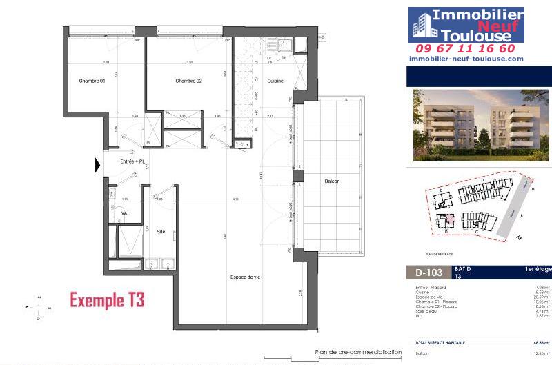Appartements neufs à Toulouse Saint Michel - Programmes immobiliers neufs EM Carré d'art
