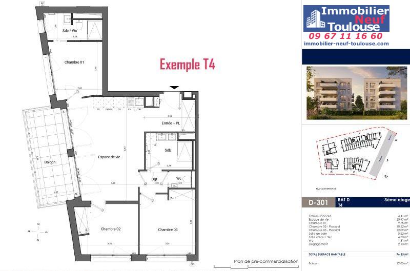 Appartements neufs à Toulouse Saint Michel - Programmes immobiliers neufs EM Carré d'art