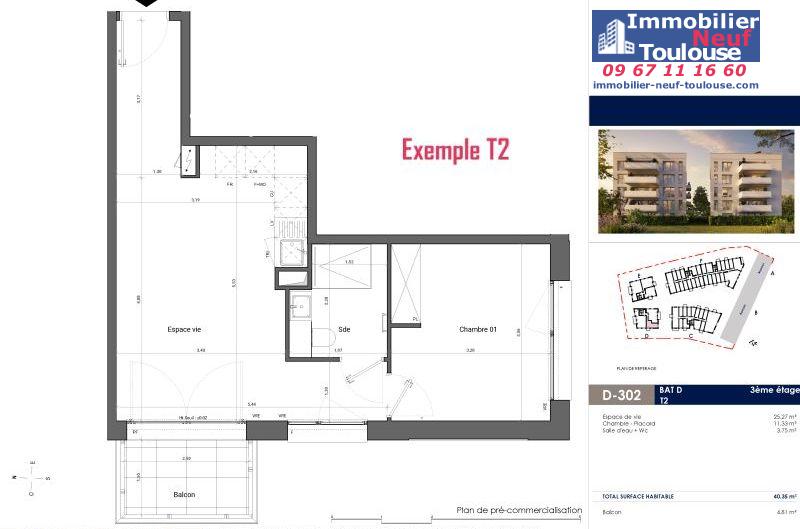 Appartements neufs à Toulouse Saint Michel - Programmes immobiliers neufs EM Carré d'art