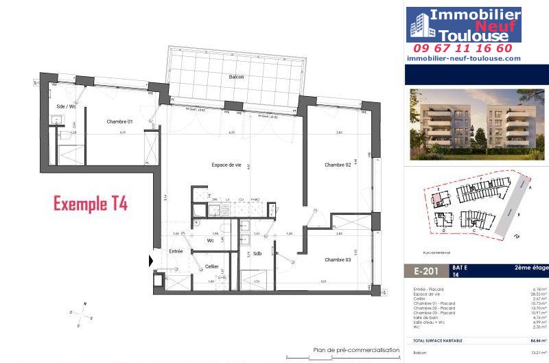 Appartements neufs à Toulouse Saint Michel - Programmes immobiliers neufs EM Carré d'art
