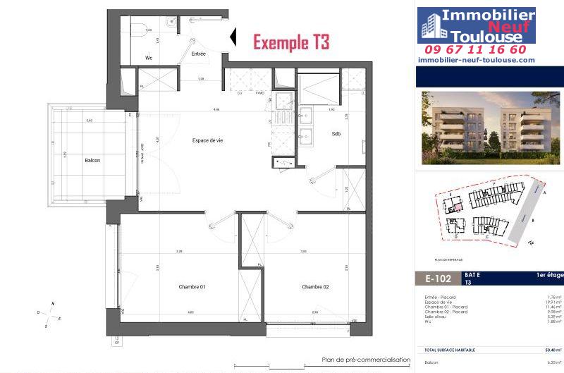 Appartements neufs à Toulouse Saint Michel - Programmes immobiliers neufs EM Carré d'art