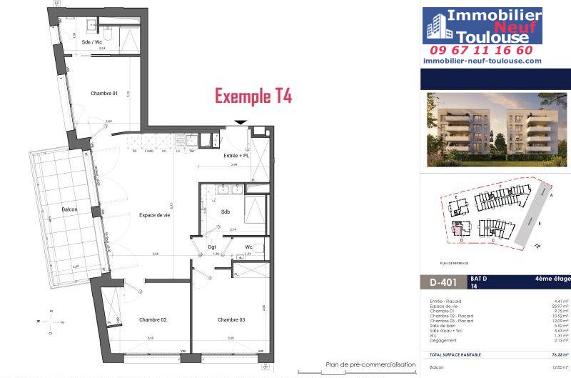 Appartements neufs à Toulouse Saint Michel - Programmes immobiliers neufs EM Carré d'art