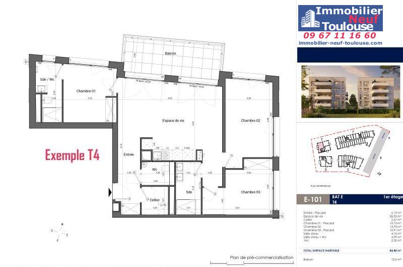 Appartements neufs à Toulouse Saint Michel - Programmes immobiliers neufs EM Carré d'art