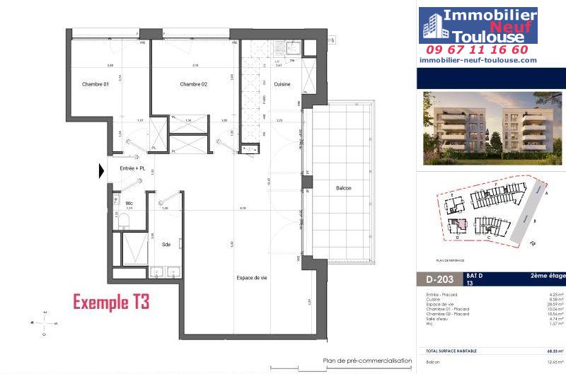 Appartements neufs à Toulouse Saint Michel - Programmes immobiliers neufs EM Carré d'art