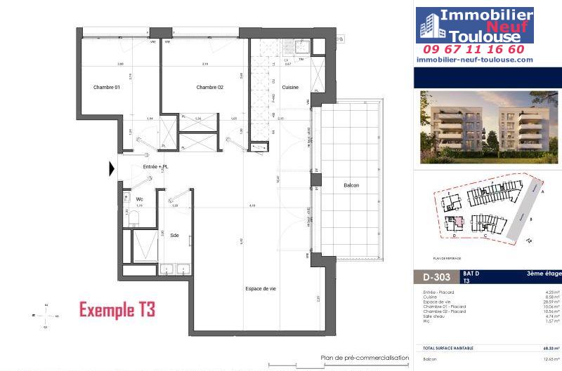 Appartements neufs à Toulouse Saint Michel - Programmes immobiliers neufs EM Carré d'art
